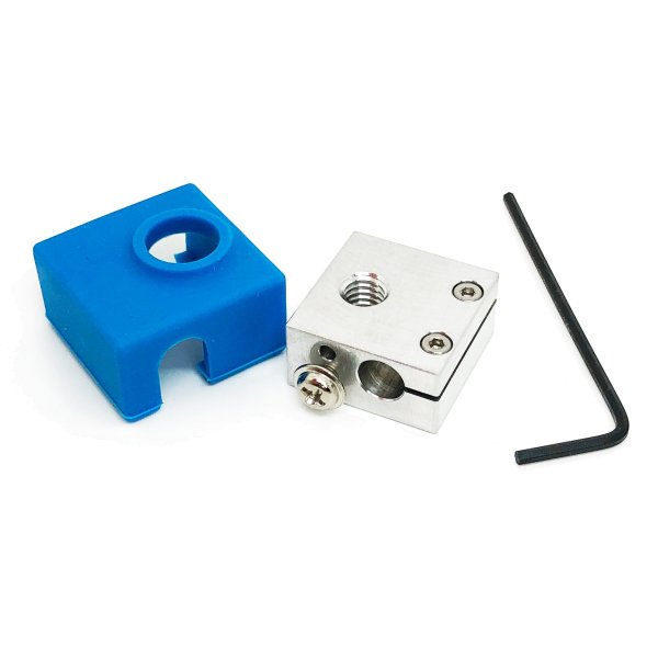 Heater Block Upgrade with Silicone Sock for CR10 / Ender 2 / Ender 3 / ANET A8 Printers MK7, MK8, MK